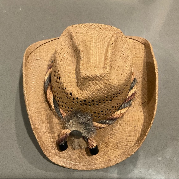 Shady Brady Cowgirl Western Straw Hat with Buffalo Nickel Trim - Picture 5 of 9